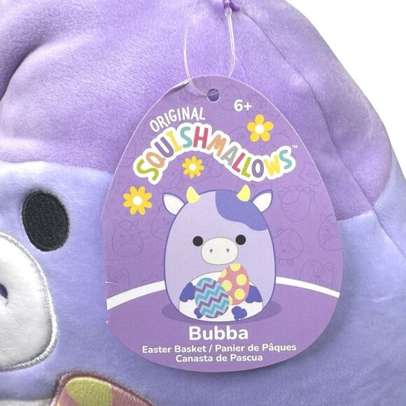 Kelly Toys x Squishmallows Bubba the Purple Cow 12” Plush Easter Basket - Picture 5 of 5